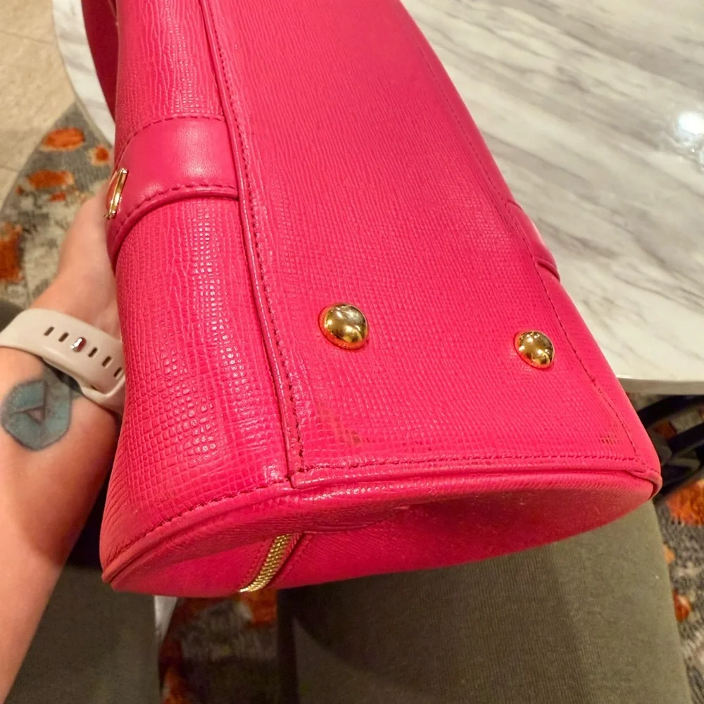 MCM Hot Pink Leather Dome Satchel with Matching Wallet - Picture 10 of 16